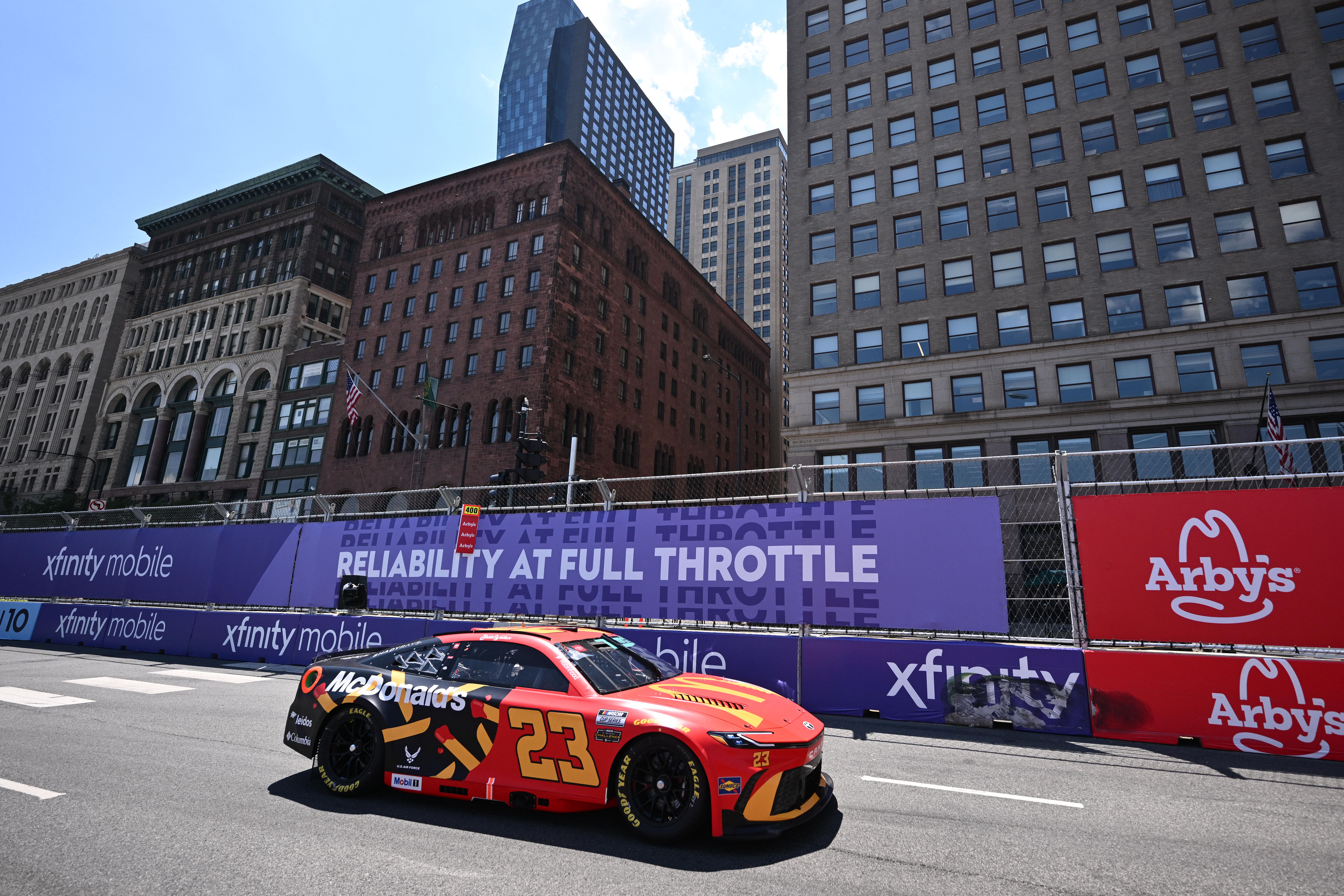 Bubba Wallace (23) during qualifying for the Grant Park 165 at Chicago Street Race. Source: Imagn